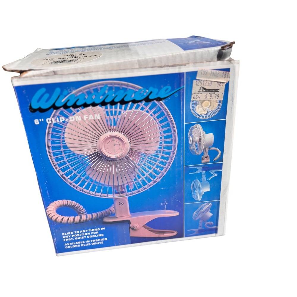 Windmere 6 Inch Clip On Fan White NR-6CFW/517 Vintage New‎ In Box
